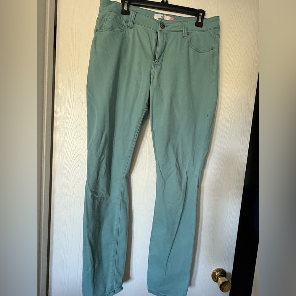 CAbi Women's Straight Leg Jeans in Teal